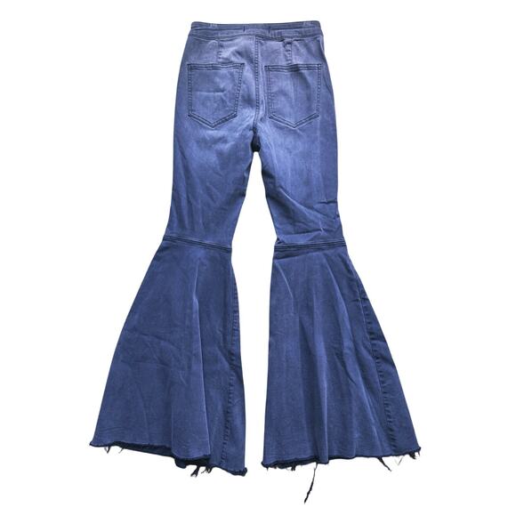 Free People Black Flare Bell Bottom Jeans 25 Festival Retro Boho Vintage Western - Picture 5 of 8